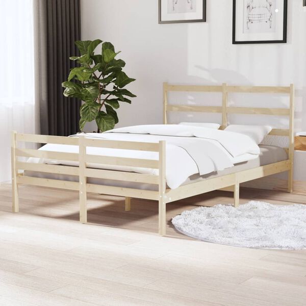 vidaXL Bed Frame without Mattress Solid Wood Small Double