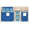 vidaXL Kids' Loft Bed with Curtains without Mattress Blue 90x200 cm