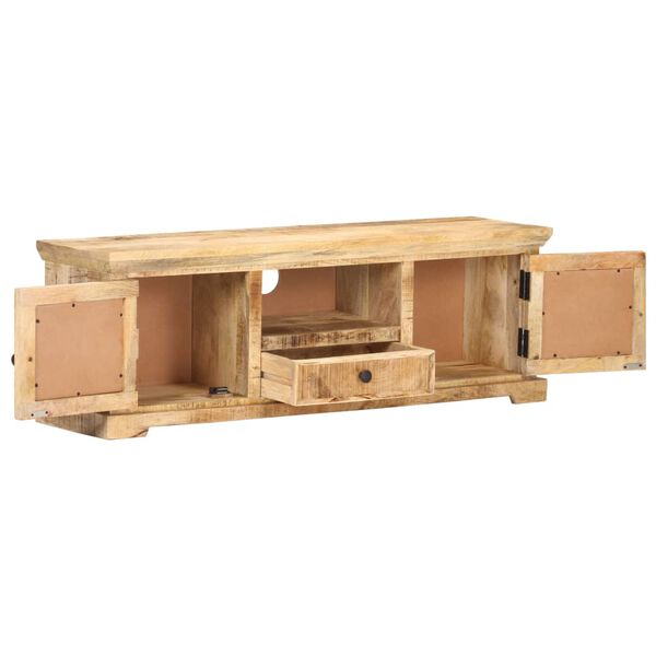 vidaXL TV Cabinet 120x30x40 cm Solid Mango Wood and Natural Cane