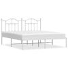 vidaXL Metal Bed Frame without Mattress with Headboard White 180x200cm