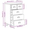 vidaXL Chest of Drawer ASKIM White 45.8 x 40 x 79 cm Solid Pine Wood