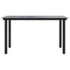vidaXL Garden Dining Table Black 200x100x74cm Steel and Tempered Glass