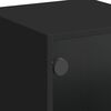 vidaXL Highboard with Glass Doors Black 35x37x109 cm