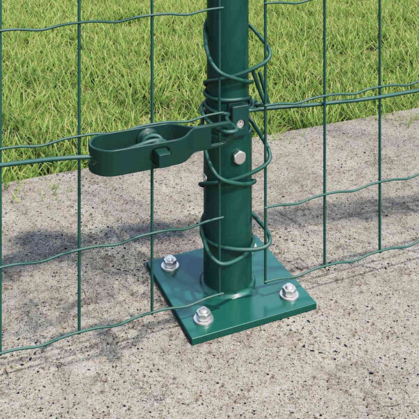 vidaXL Fence with Posts Green 0.6 x 50 m Steel