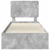 vidaXL Bed Frame with Drawer Concrete Grey 70 x 190 cm Engineered Wood