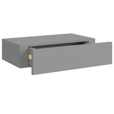 vidaXL Wall-mounted Drawer Shelves 2 pcs Grey 40x23.5x10cm MDF