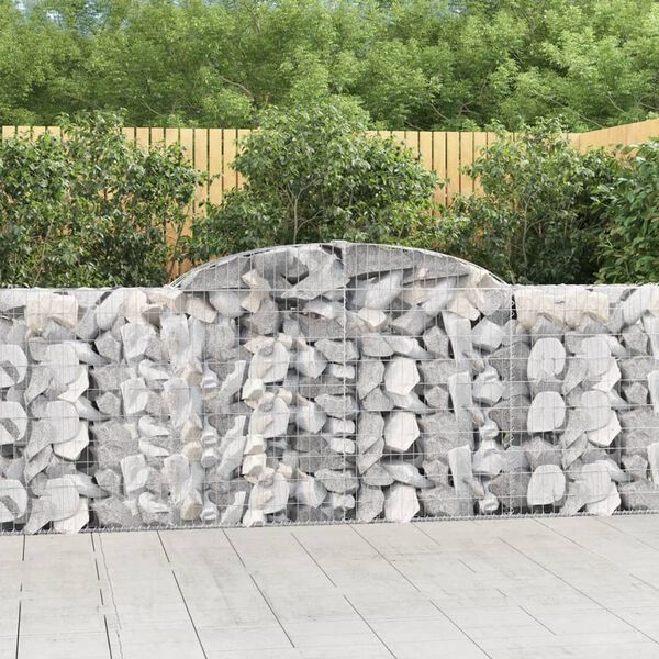 vidaXL Arched Gabion Baskets 3 pcs 300x30x100/120 cm Galvanised Iron
