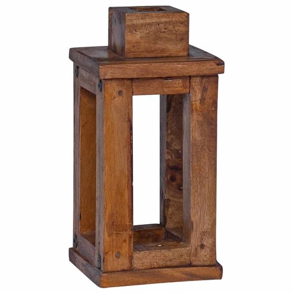 vidaXL Lantern 3 pcs Natural Mahogany Wood