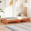 vidaXL Day Bed with Trundle without Mattress Wax Brown 90x200 cm