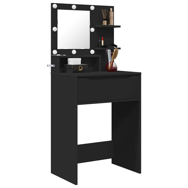 vidaXL Bedroom Dressing Tables with Drawer Black 80 x 39.6 x 135 cm