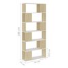 vidaXL Book Cabinet Room Divider White and Sonoma Oak 80x24x186 cm Engineered Wood