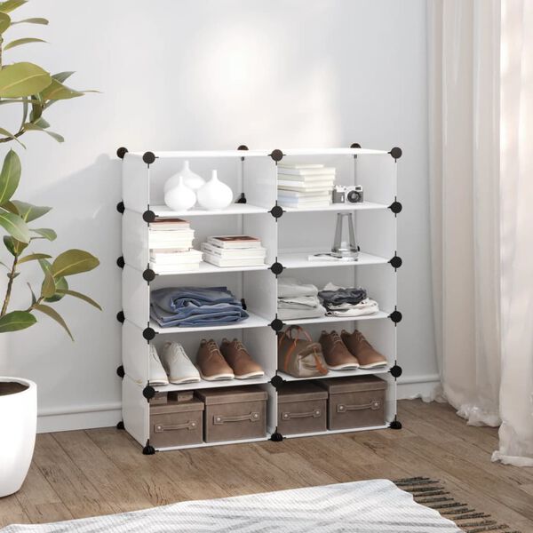 vidaXL Shoe Rack Transparent 84x32x88.5 cm PP