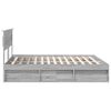 vidaXL Bed Frame Grey Sonoma 180 x 200 cm Solid Pine Wood