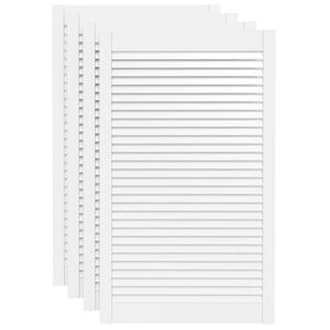 vidaXL Cabinet Doors Louvred Design 4 pcs White 99.3x59.4 cm Solid Wood Pine