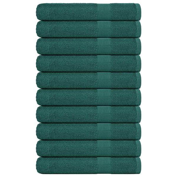 vidaXL Sauna Towels 10 pcs "FROGN" Green 80x200 cm 100% Cotton