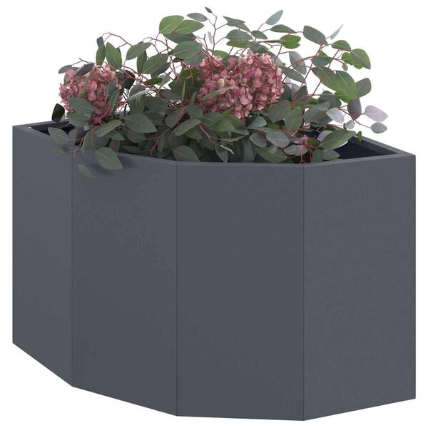 vidaXL Corner Planter Anthracite 45 x 45 x 35 cm Steel