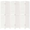 vidaXL Room Divider&nbsp;6 Panels White Solid Wood Paulownia