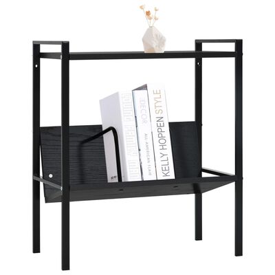 vidaXL 2-Layer Book Shelf Black 52x28x59 cm Engineered Wood