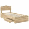 vidaXL Bed Frame with Headboard Sonoma Oak 90 x 200 cm Engineered Wood