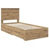 vidaXL Bed Frame with Drawer Artisan Oak 90 x 200 cm Engineered Wood