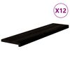 vidaXL Stair Treads 12 pcs Brown Black 110x30x2 cm Solid Wood Oak