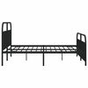 vidaXL Metal Bed Frame without Mattress with Footboard Black 193x203cm
