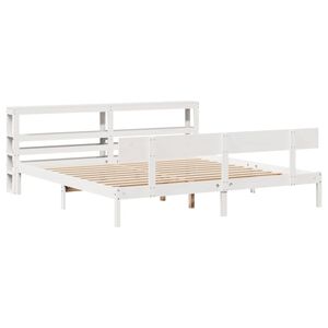 vidaXL Bed Frame without Mattress White 200x200 cm Solid Wood Pine
