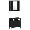 vidaXL Bathroom Furniture Set 4 pcs Black Oak Engineered Wood