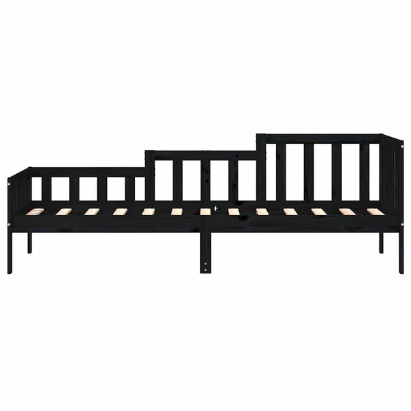 vidaXL Day Bed without Mattress Black 80x200 cm Solid Wood Pine