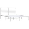 vidaXL Metal Bed Frame without Mattress with Headboard White 120x200cm