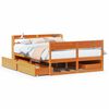 vidaXL Bed Frame without Mattress Wax Brown 120x190 cm Small Double Solid Wood Pine