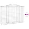 vidaXL Arched Gabion Baskets 50 pcs 200x50x140/160 cm Galvanised Iron