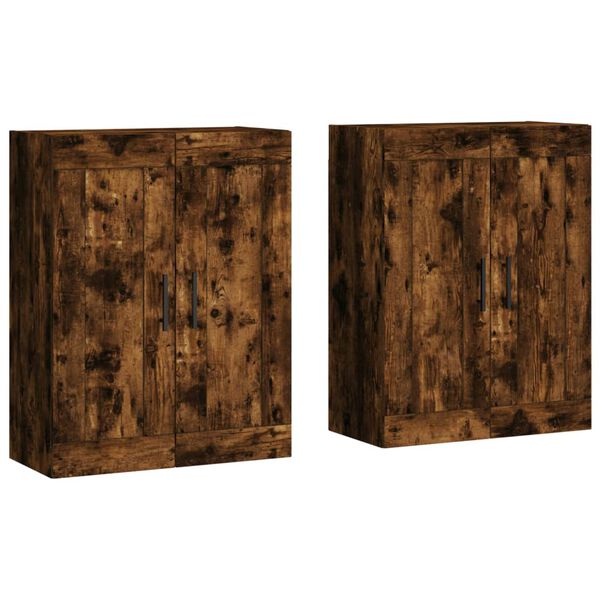 vidaXL Wall Mounted Cabinets 2 pcs Smoked Oak Engineered Wood