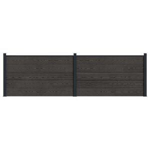 vidaXL Fence Set 2 pcs 353 x 105 cm WPC and Aluminium Black
