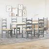 vidaXL 7 Piece Dining Set Panama Grey Solid Wood Pine