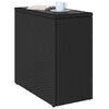 vidaXL Garden Side Table with Glass Top Black 58x27.5x55 cm Poly Rattan