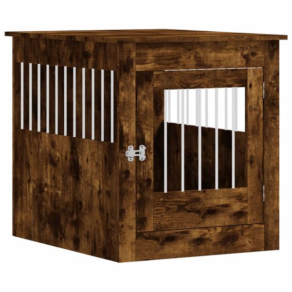 vidaXL Dog Crate Furniture Smoked Oak 64.5x80x71 cm Engineered Wood