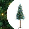 vidaXL Slim Christmas Tree Green 150 cm PVC and Solid Pine wood