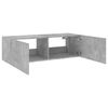 vidaXL TV Wall Cabinet with LED Lights Concrete Grey 100x35x31 cm