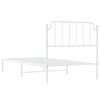 vidaXL Metal Bed Frame without Mattress with Headboard White 100x190cm