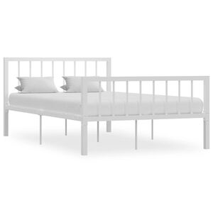 vidaXL Bed Frame without Mattress White Metal 120x200 cm