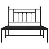 vidaXL Metal Bed Frame without Mattress with Headboard Black 100x200cm