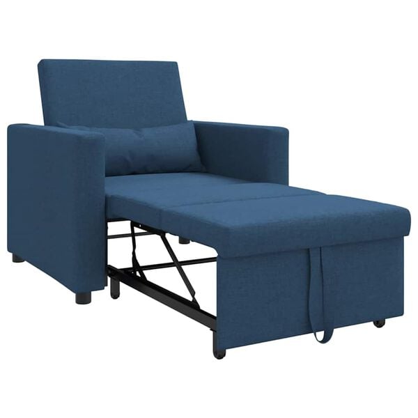 vidaXL Single Sofa Bed Reclining Blue 90 x 165 x 87 cm Fabric
