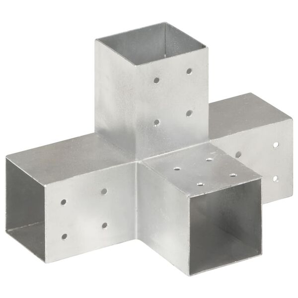 vidaXL Post Connector X Shape Galvanised Metal 81x81 mm