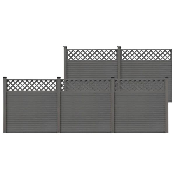 vidaXL Garden Fence with Trellis WPC 879x185 cm Grey