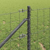 vidaXL Fence with Post Grey 1 x 25 m Steel