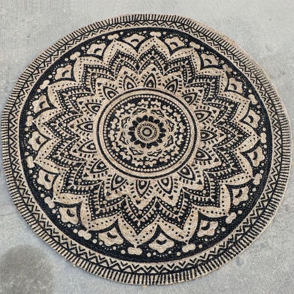 Dutch Lifestyle Rug Jaipur Classic 150 cm Round Beige and Black
