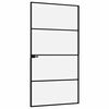 vidaXL Interior Door Black 102x201.5 cm Tempered Glass&Aluminium