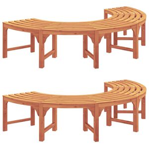 vidaXL Tree Bench 2 pcs Natural 160 x 80 x 45cm Solid Eucalyptus Wood