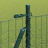 vidaXL Fence with Post Green 1.5 x 10 m Steel and PVC